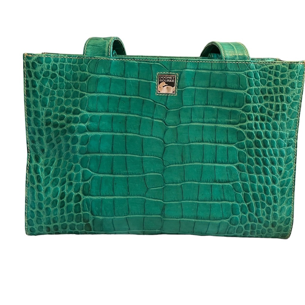 Dooney & Bourke Teal Croc Shoulder Bag